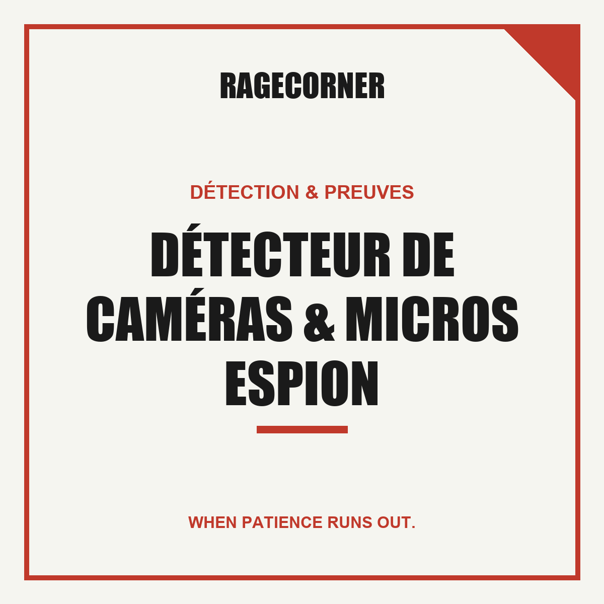 Détecteur de Caméras & Micros Espion
