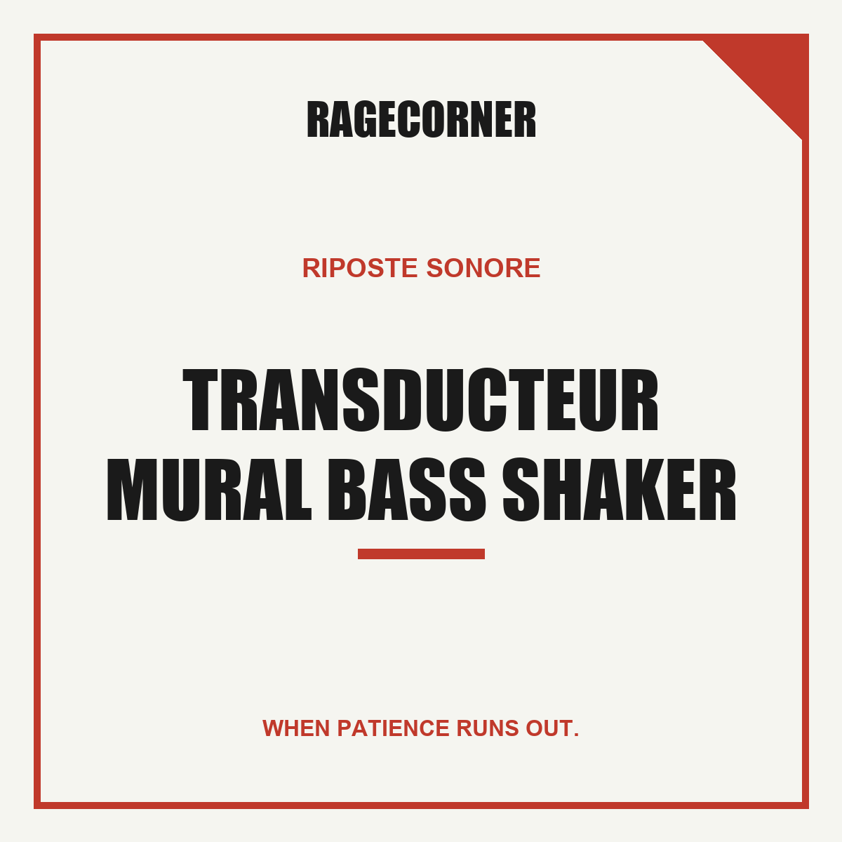 Transducteur Mural Bass Shaker