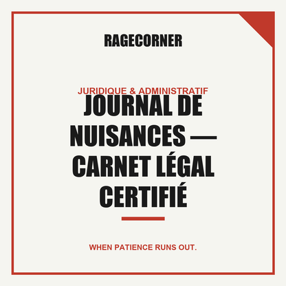 Journal de Nuisances — Carnet Légal Certifié