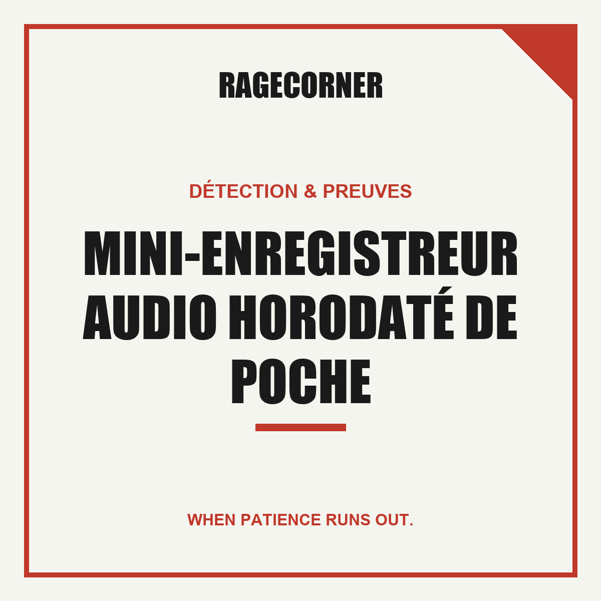 Mini-Enregistreur Audio Horodaté de Poche