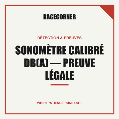 Sonomètre Calibré dB(A) — Preuve Légale
